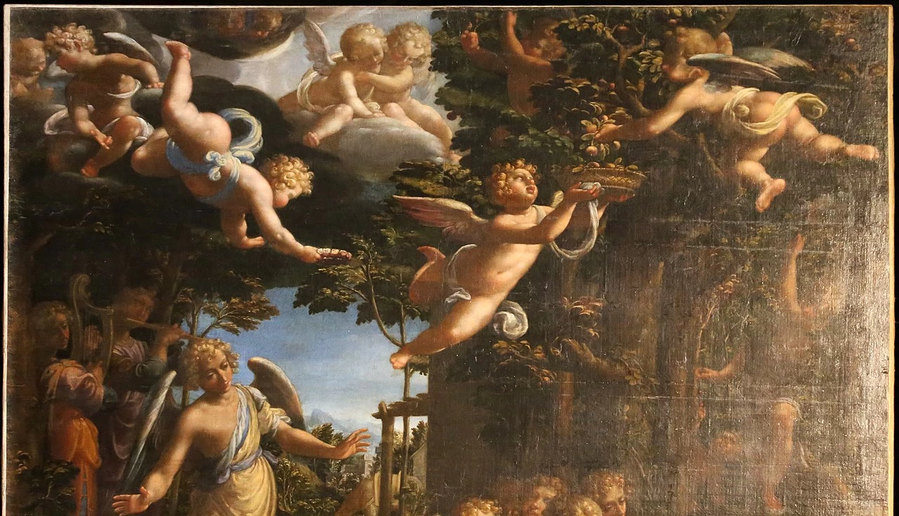 Aurelio Lomi - riposo durante la fuga in egitto, Chiesa di san Francesco, Pistoia, dettaglio